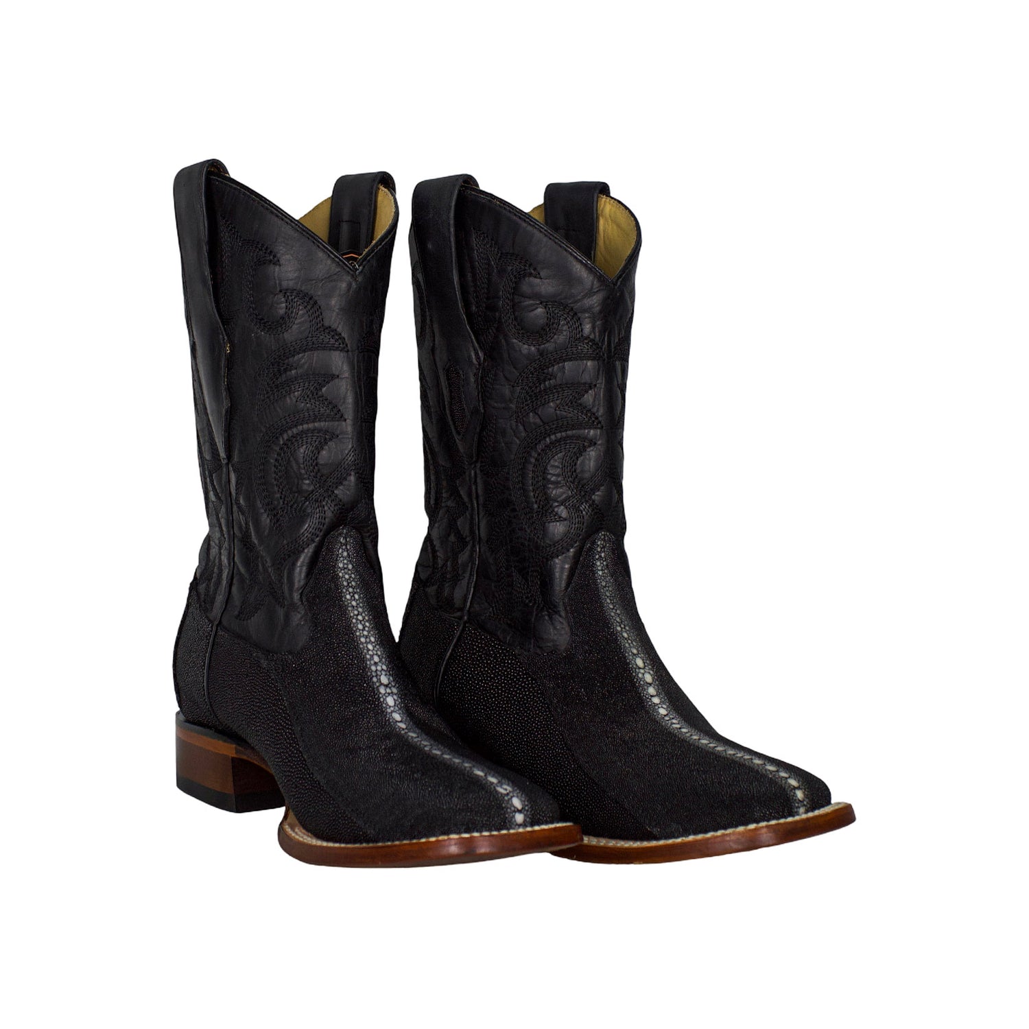 Los Altos Men Stingray Rowstone Black 8221105 Square Toe Boot