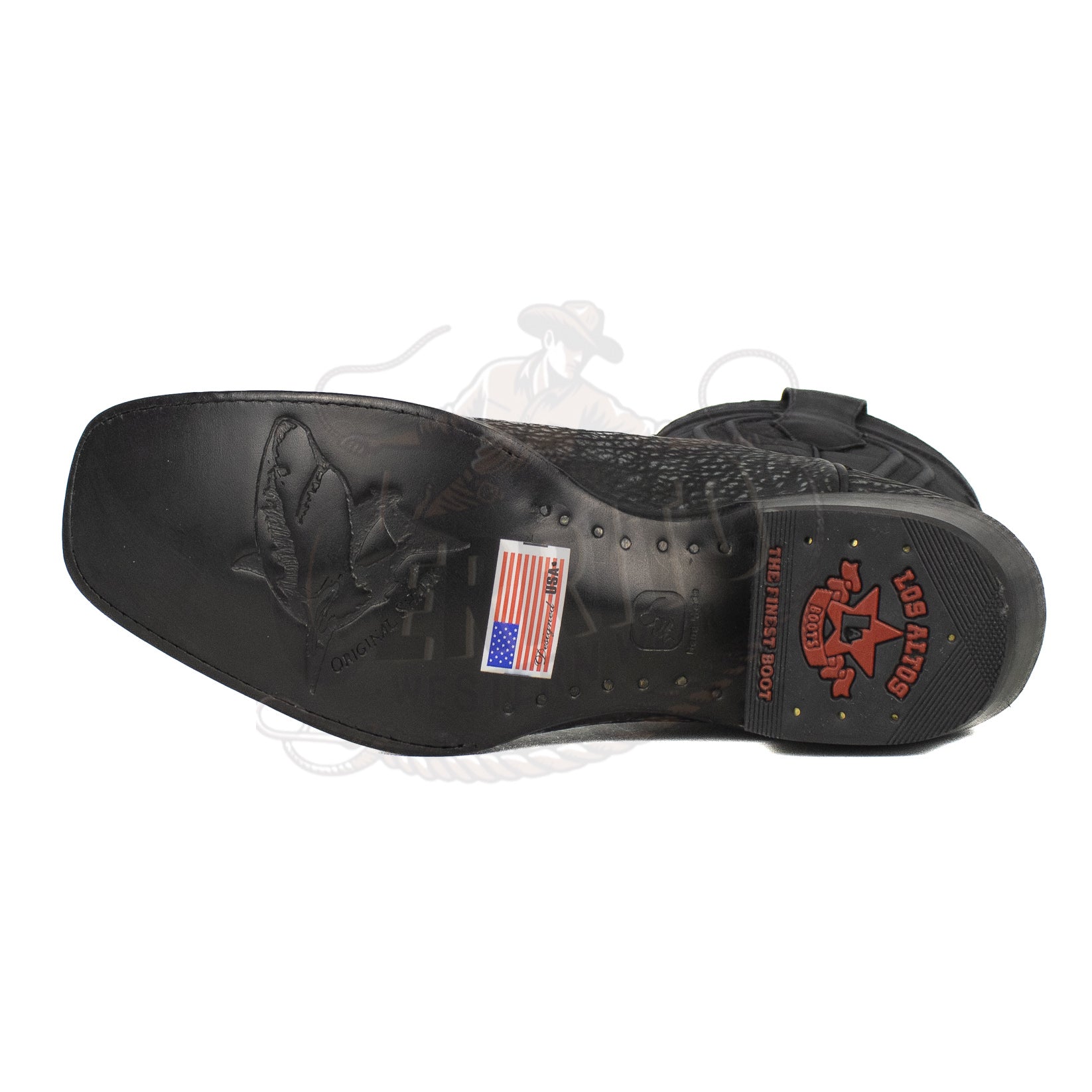 Los Altos Men Tiburon 580905 Rustic Black 7 Toe Boot