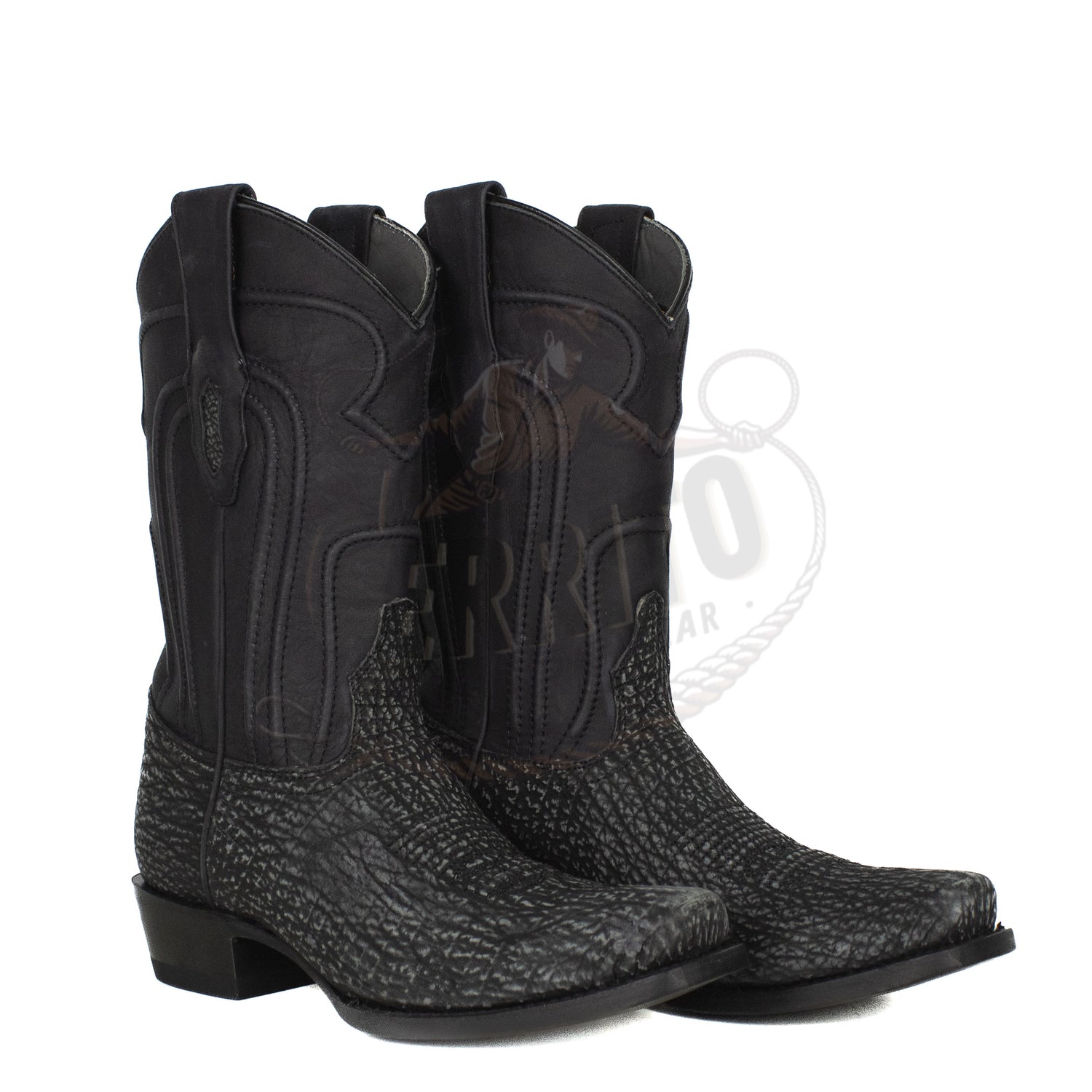 Los Altos Men Tiburon 580905 Rustic Black 7 Toe Boot