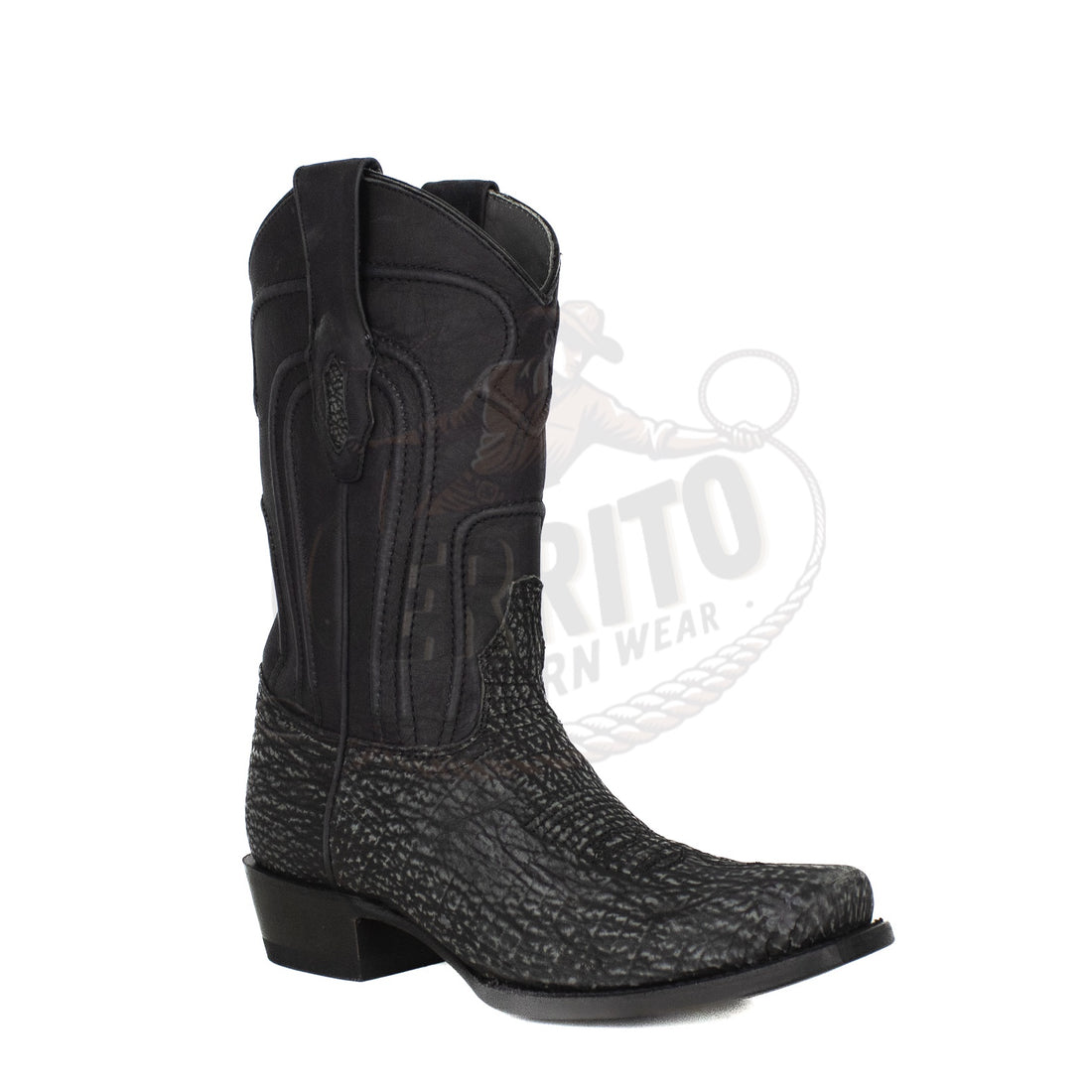 Los Altos Men Tiburon 580905 Rustic Black 7 Toe Boot