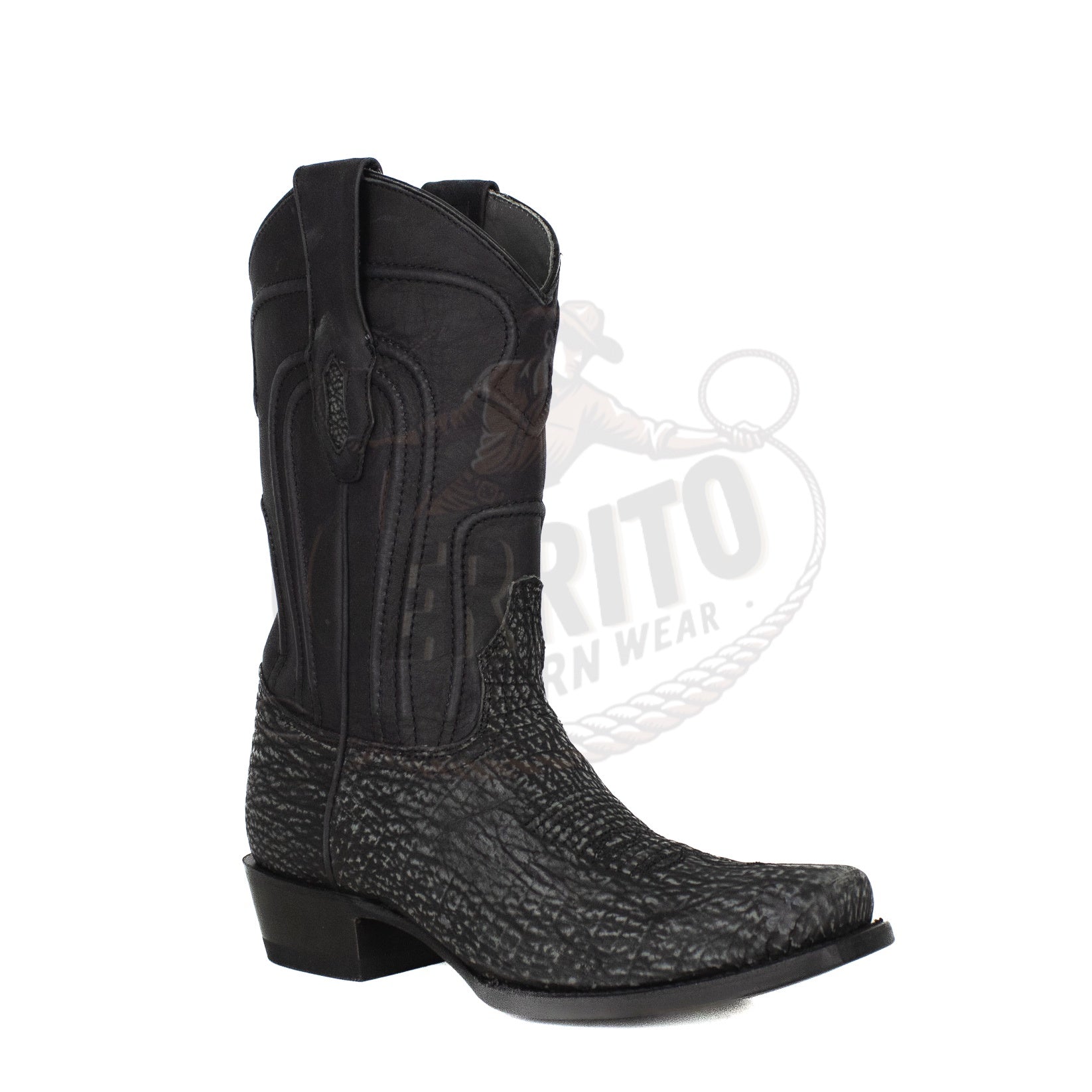 Los Altos Men Tiburon 580905 Rustic Black 7 Toe Boot