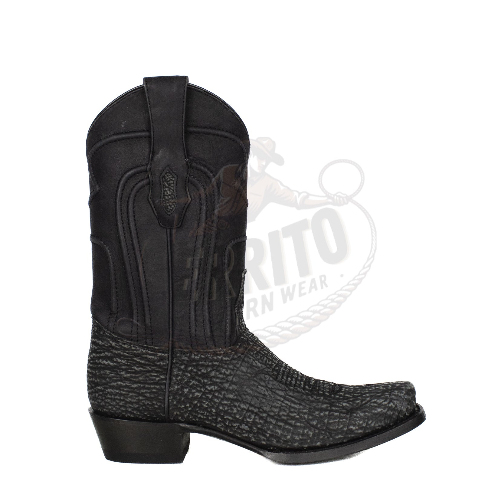 Los Altos Men Tiburon 580905 Rustic Black 7 Toe Boot