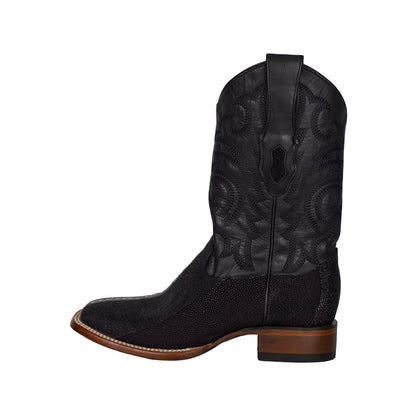 Los Altos Men Stingray Rowstone Black 8221105 Square Toe Boot