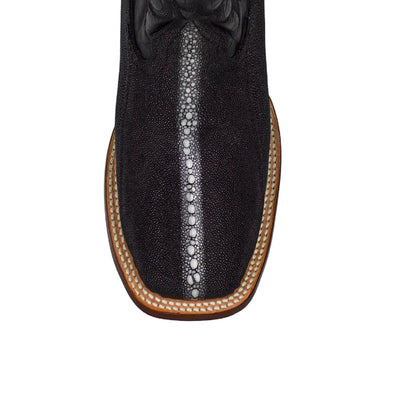 Los Altos Men Stingray Rowstone Black 8221105 Square Toe Boot