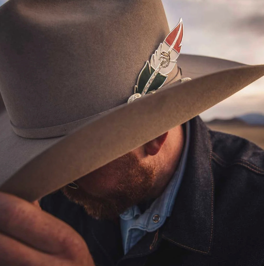 Montana Silversmiths Mexico Flag Hat Feather HF5458MX