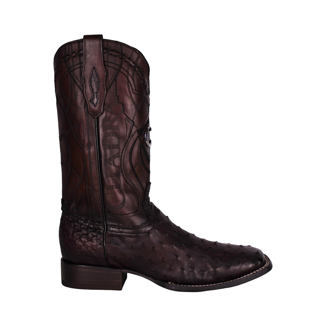 Cuadra Men Ostrich 3Z1OA1 Blackcherry Square Toe Boot