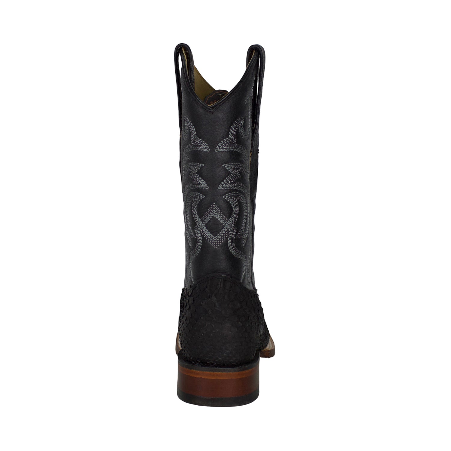Los Altos Men Python Nobuck Black 822N5705 Square Toe Boot