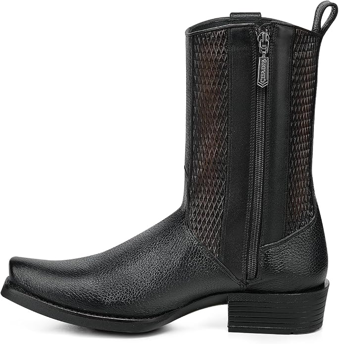 Cuadra Men Deer Zipper Ankle Boot 1J4HVE Black