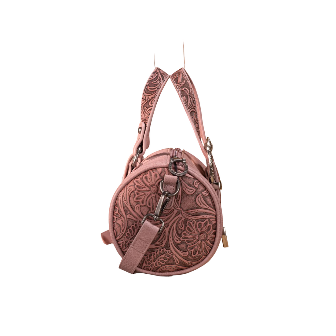 Montana West WMN  Western Tooled Buckle Mini Barrel Crossbody Bag MW1338-8802DPK