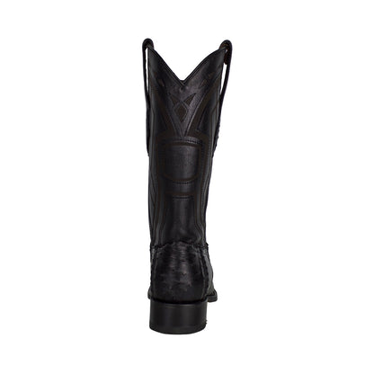 Los Altos Men Ostrich Black Narrow European Square Toe 77LFI0305 Boot