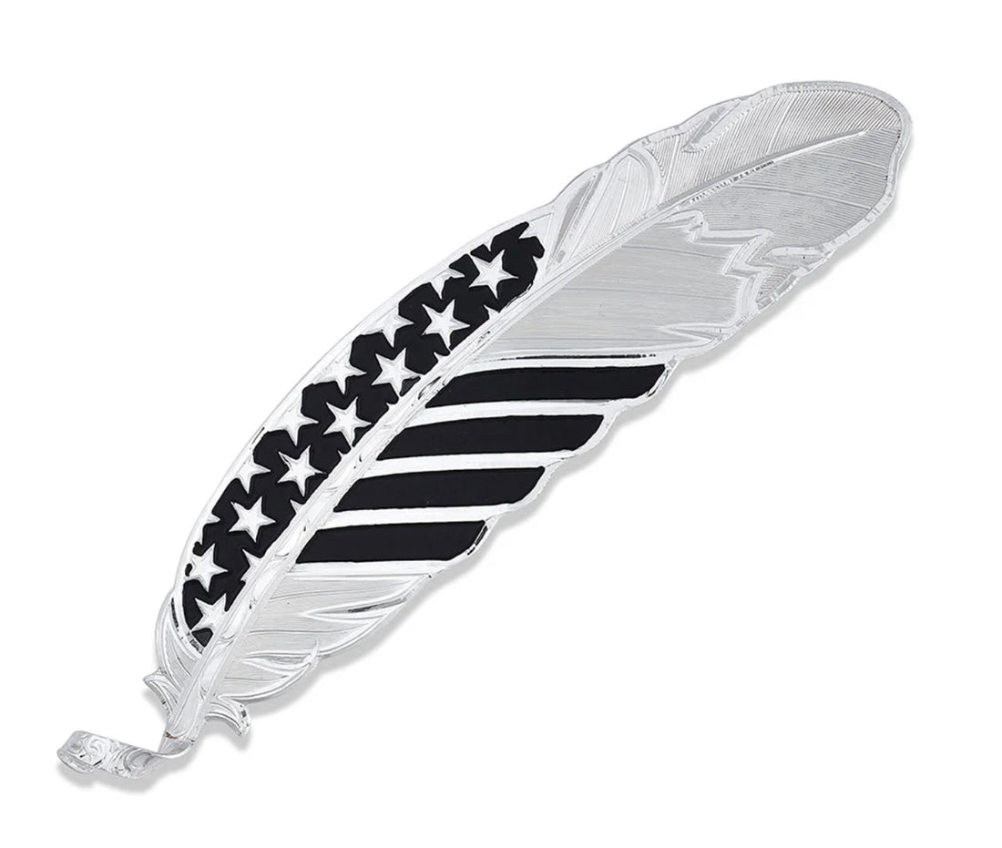 Montana Silversmiths A Black Tie Affair Flag Hat Feather HF4692