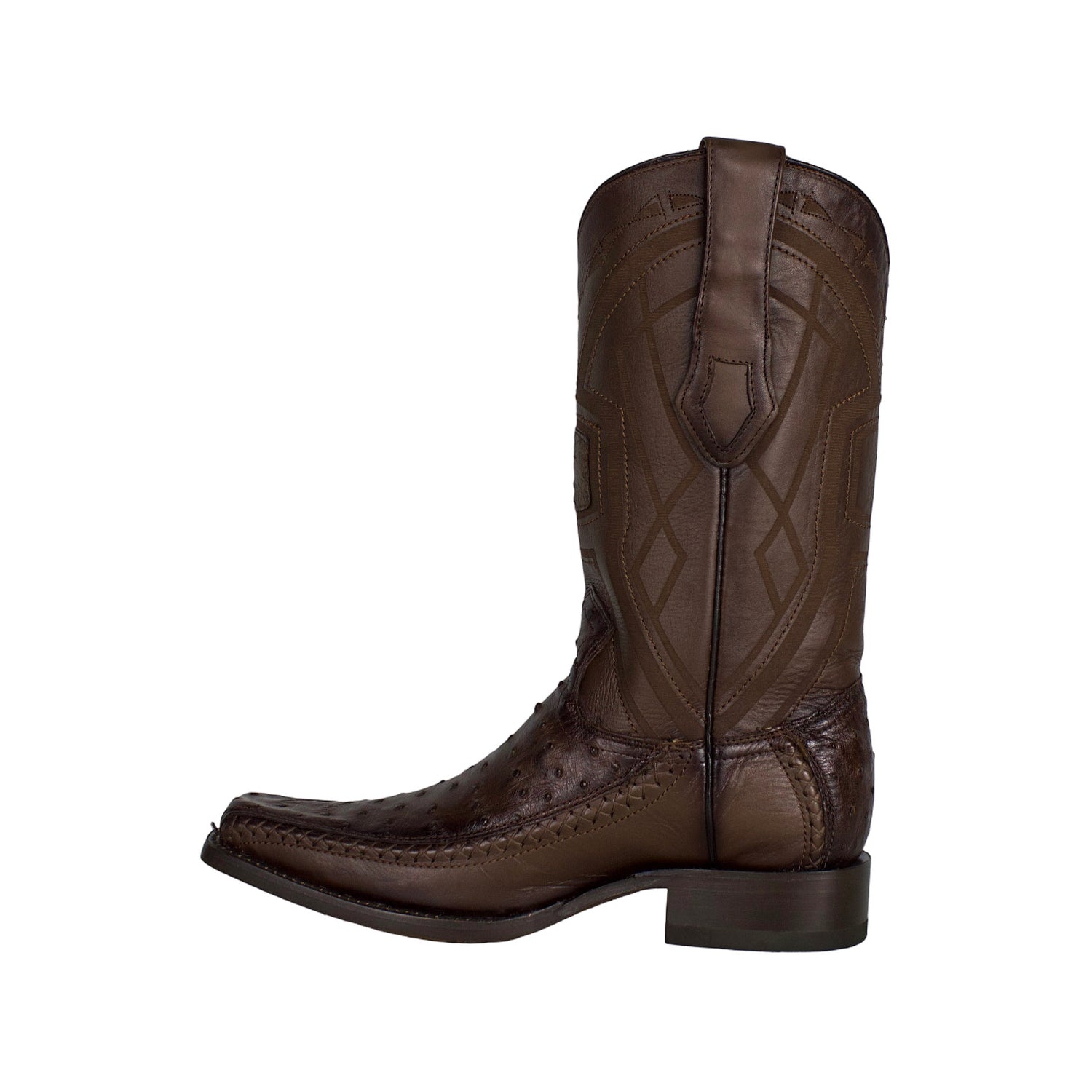 Los Altos Men Ostrich Brown Narrow European Square Toe 77LFI0316 Boot
