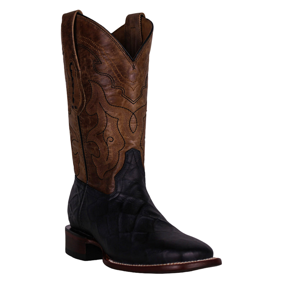 Cerrito MN Azabache Pirarucu Imitation Square Toe Boot ISB029 Black