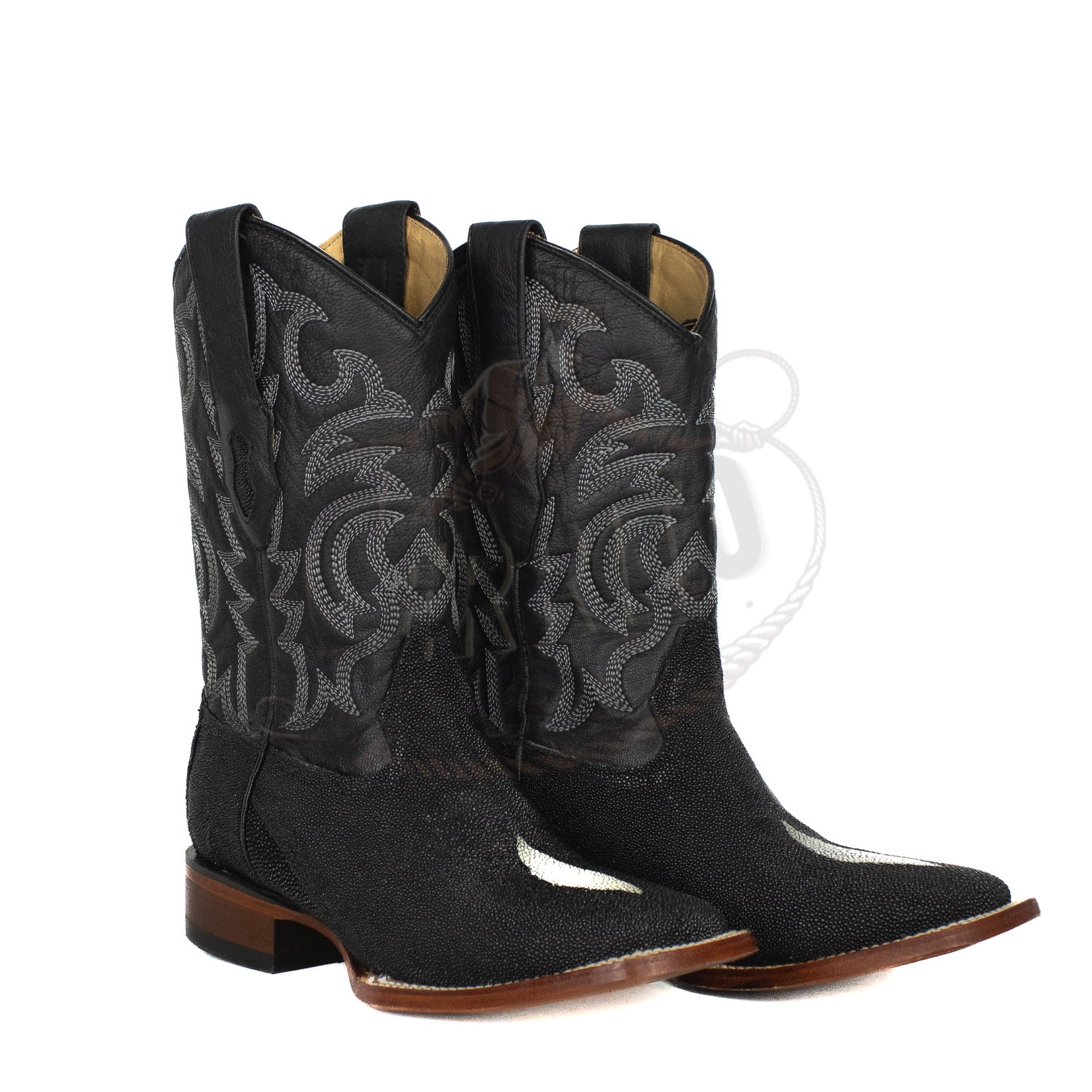 Los Altos Men Stingray Singlestone Black 8221205 Square Toe Boot