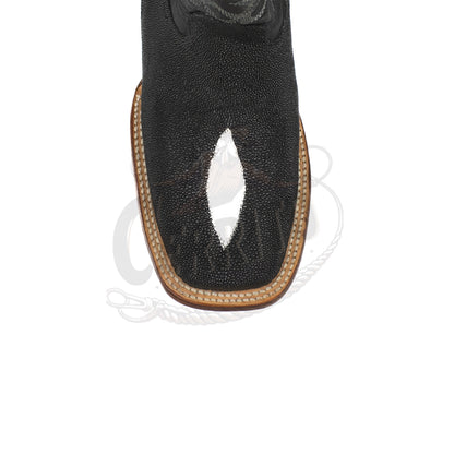 Los Altos Men Stingray Singlestone Black 8221205 Square Toe Boot