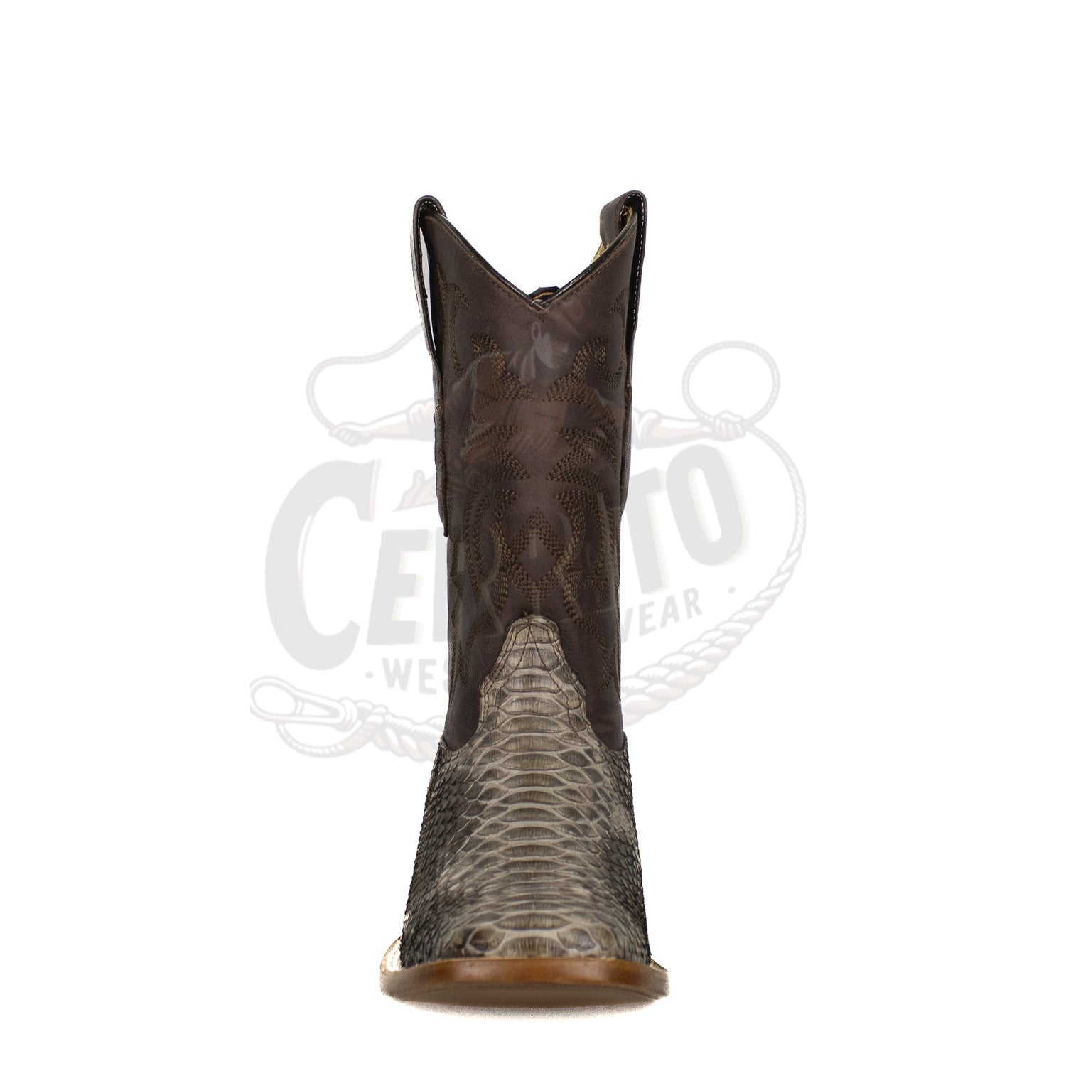 Los Altos Men Python Rustic Brown 8225785 Square Toe Boot