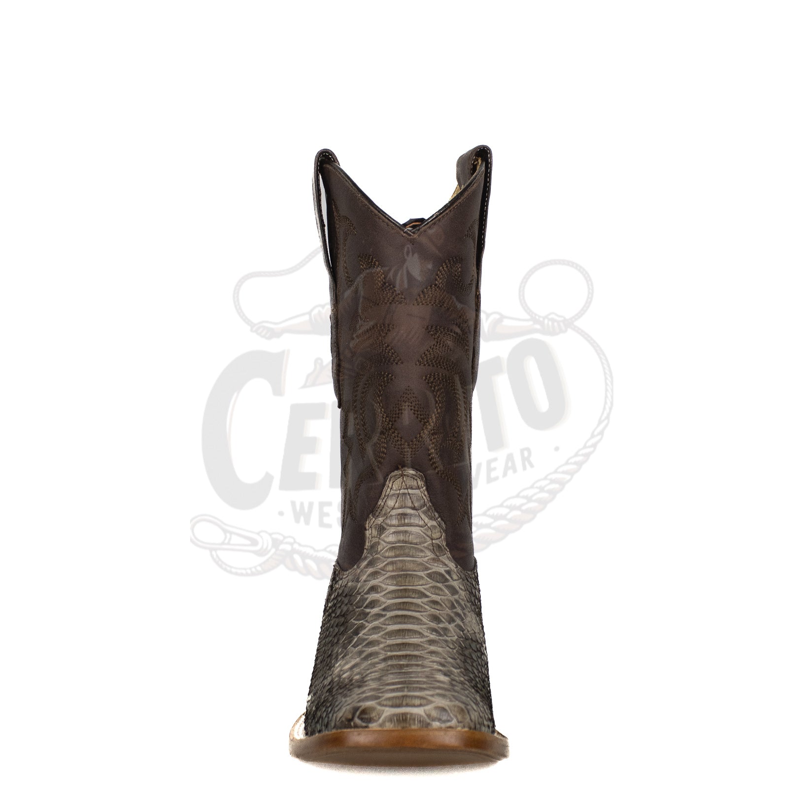 Los Altos Men Python Rustic Brown 8225785 Square Toe Boot