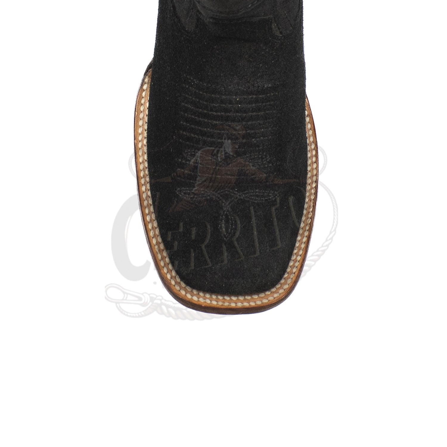 Los Altos Men Suede Black Square Toe Boot 8226605