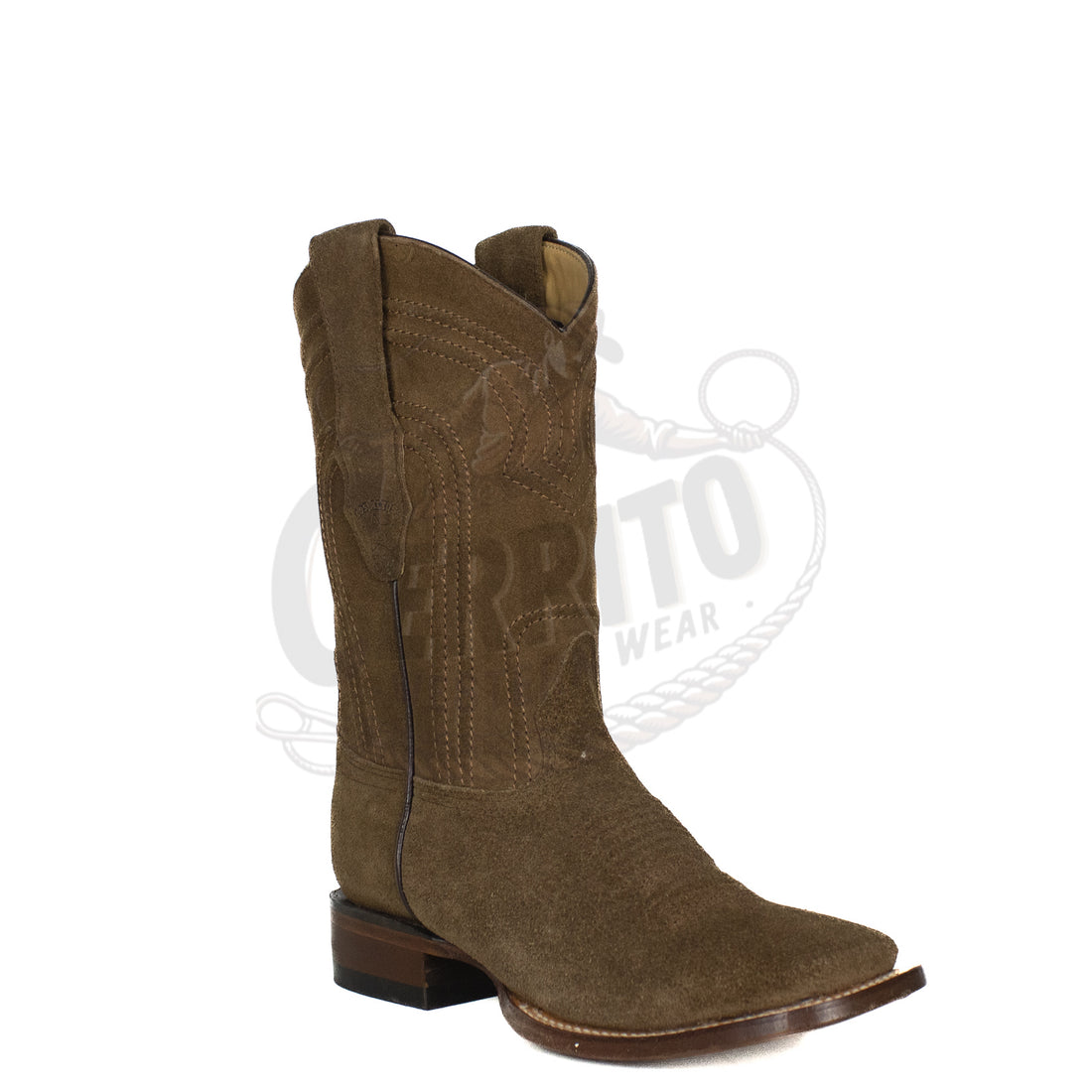 Los Altos Men Suede Canela 8226607 Square Toe Boot