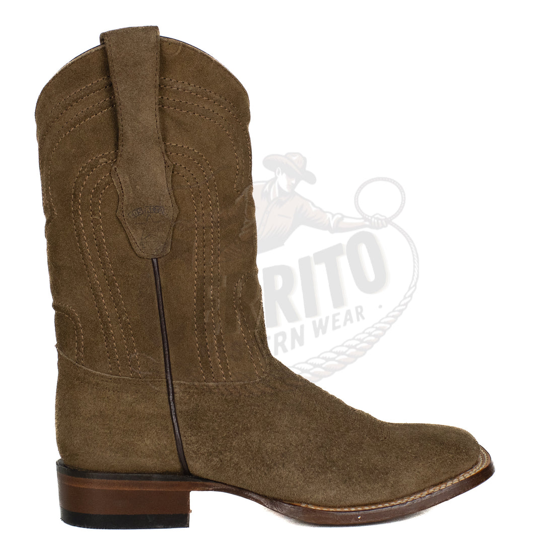 Los Altos Men Suede Canela 8226607 Square Toe Boot
