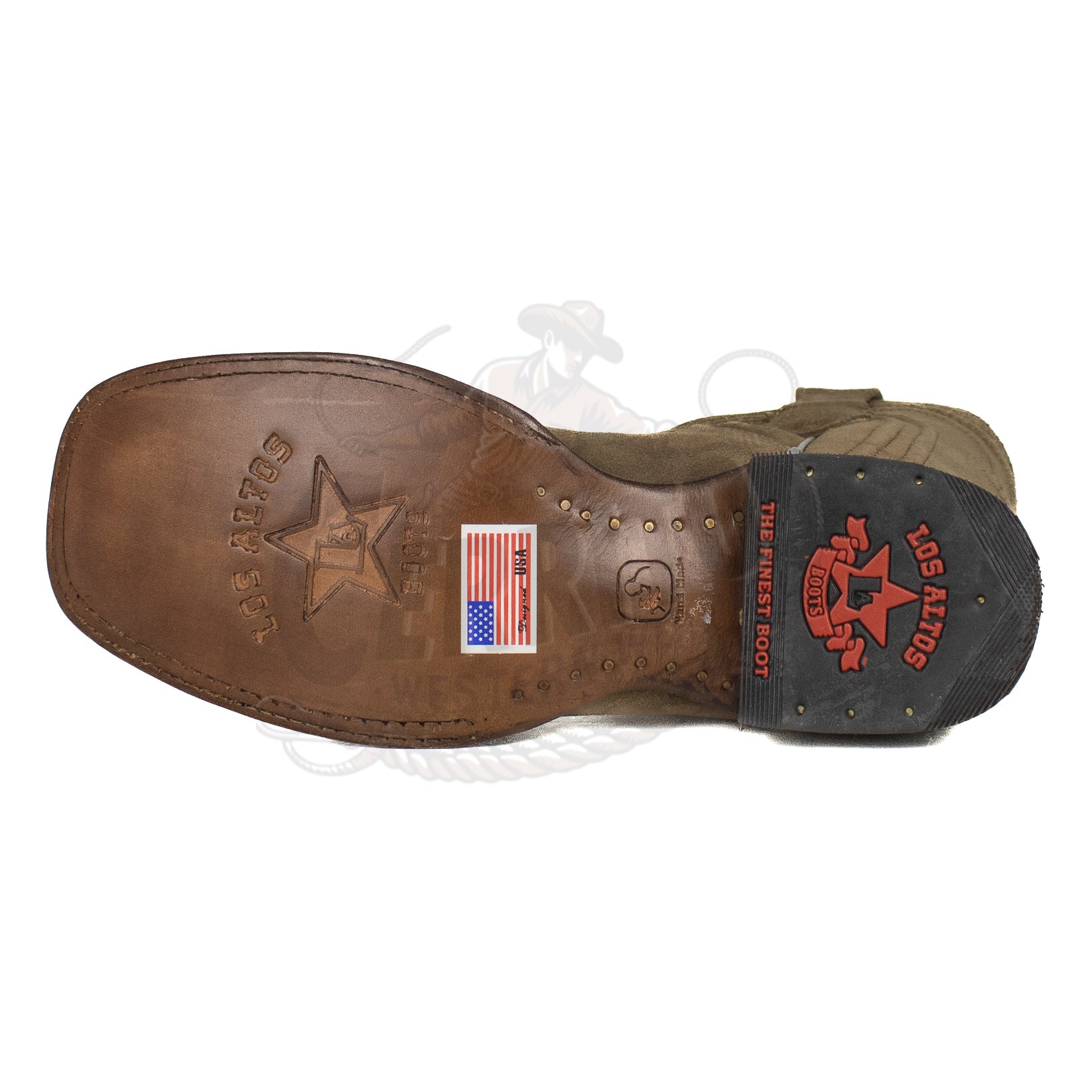 Los Altos Men Suede Cappuccino 8226660 Square Toe Boot
