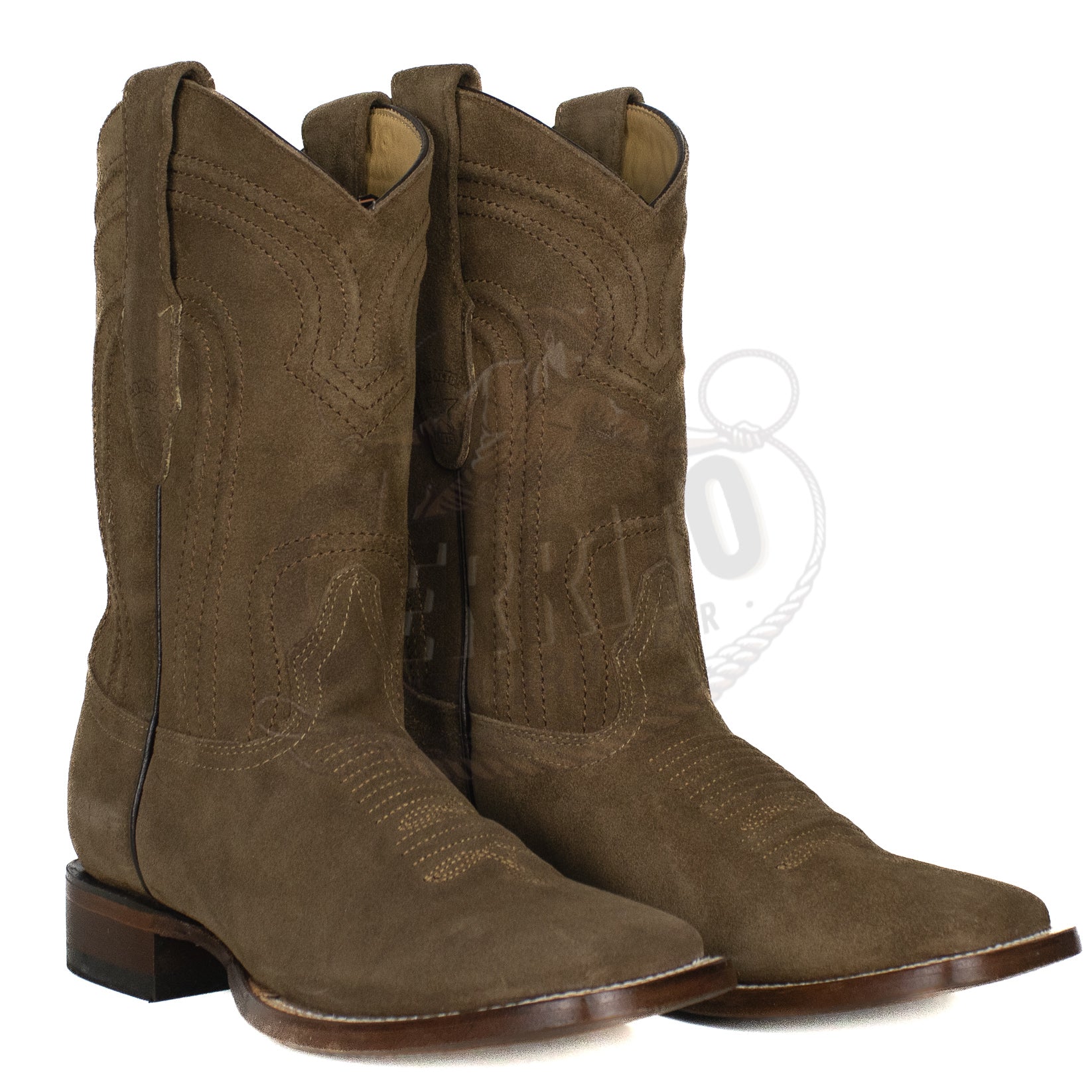 Los Altos Men Suede Cappuccino 8226660 Square Toe Boot
