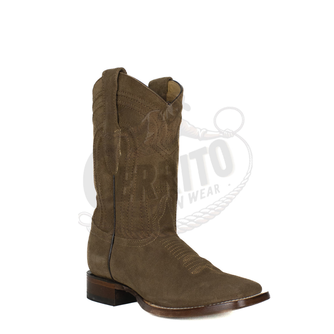 Los Altos Men Suede Cappuccino 8226660 Square Toe Boot