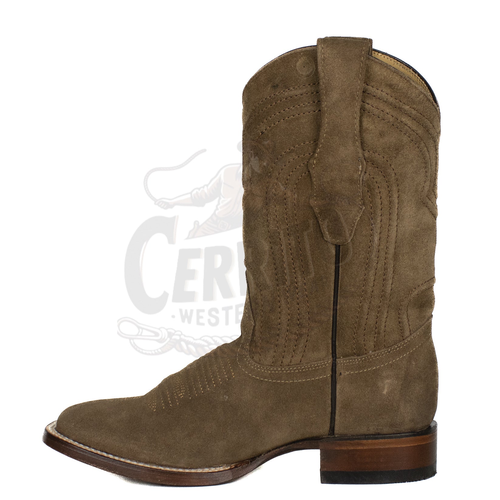 Los Altos Men Suede Cappuccino 8226660 Square Toe Boot