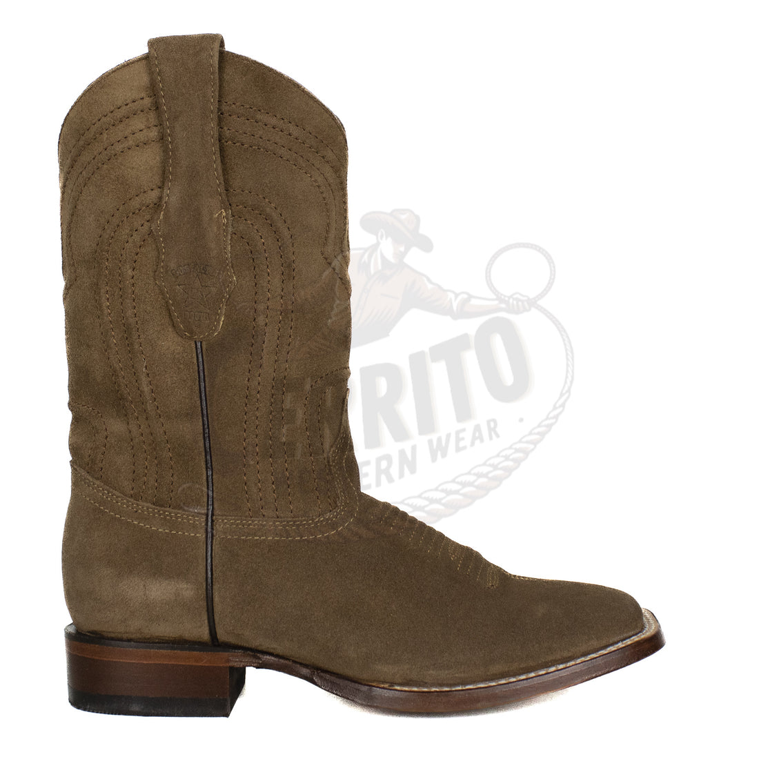 Los Altos Men Suede Cappuccino 8226660 Square Toe Boot