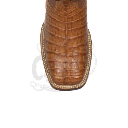 Los Altos Men Caiman Belly Cognac 8228203 Square Toe Boot