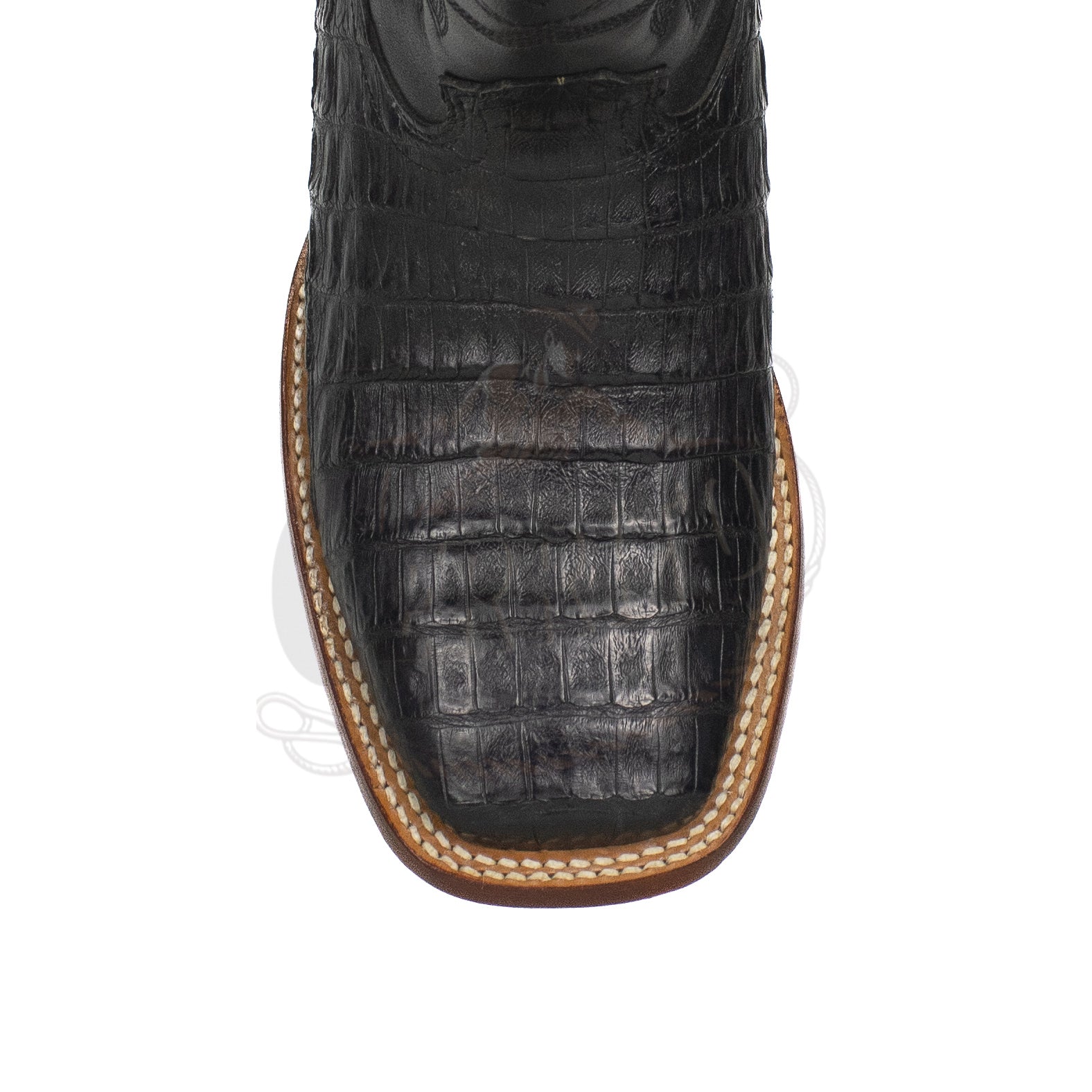 Los Altos Men Caiman Belly Black 8228205 Square Toe Boot