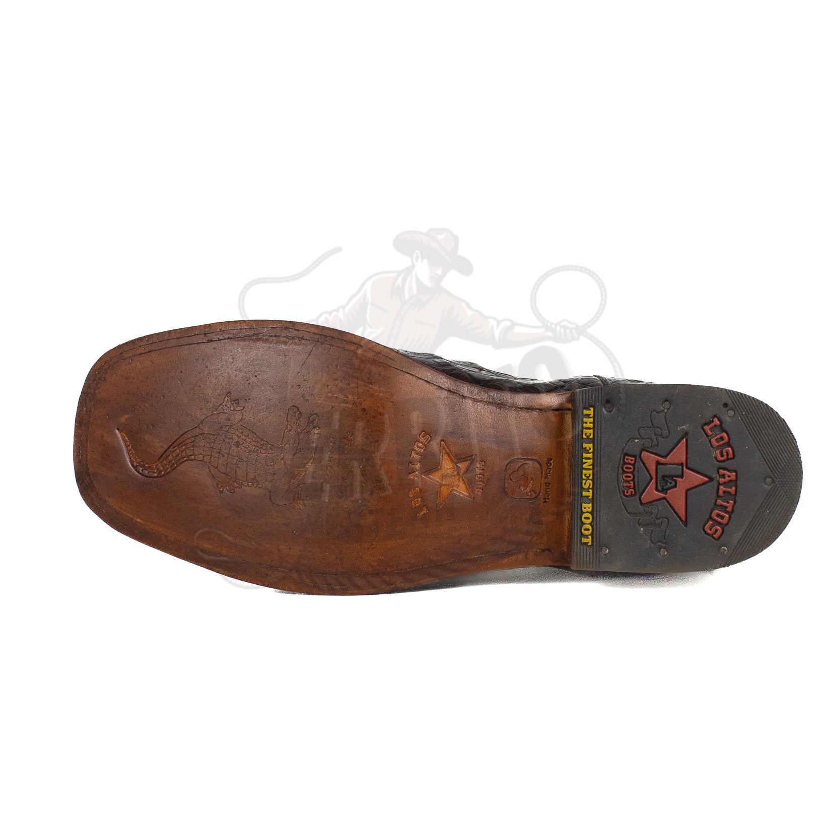 Los Altos Men Caiman Belly Black Cherry 8228218 Square Toe Boot