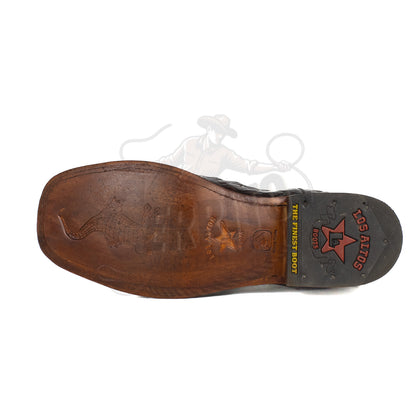 Los Altos Men Caiman Belly Black Cherry 8228218 Square Toe Boot