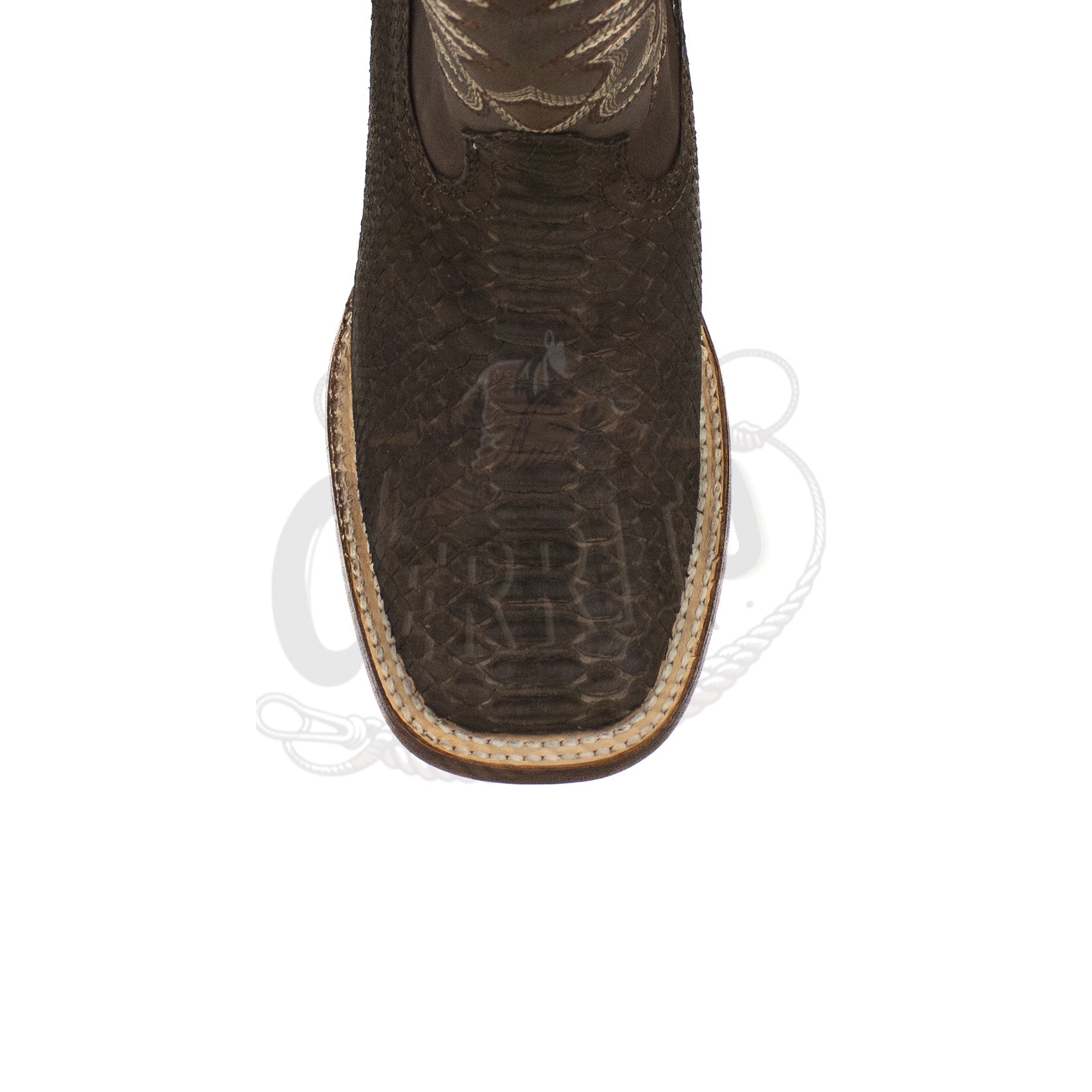 Los Altos Men Python Nobuck Brown 822N5707 Square Toe Boot