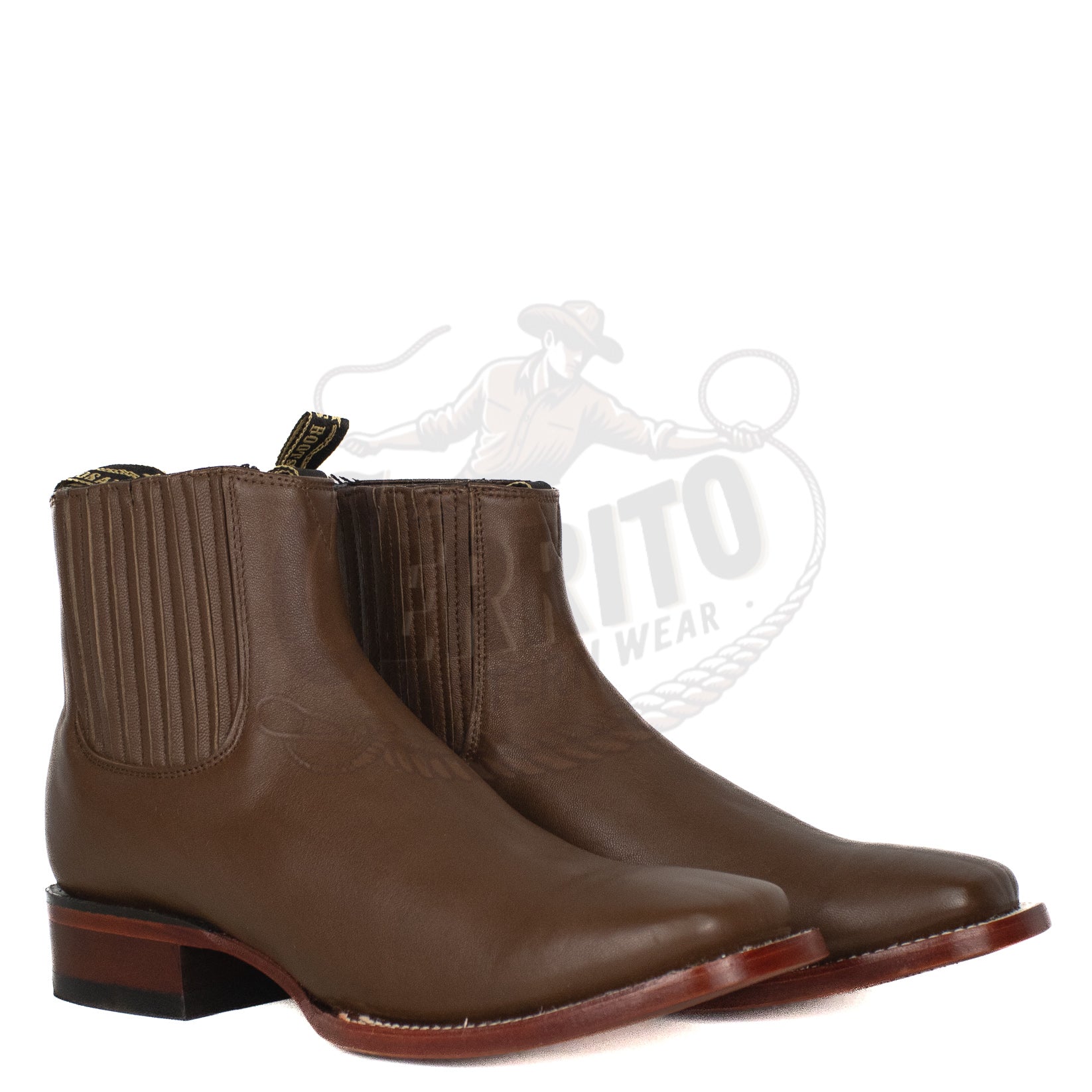 Los Altos Men Deer Light Brown 82B8307 Square Toe Ankle Boots