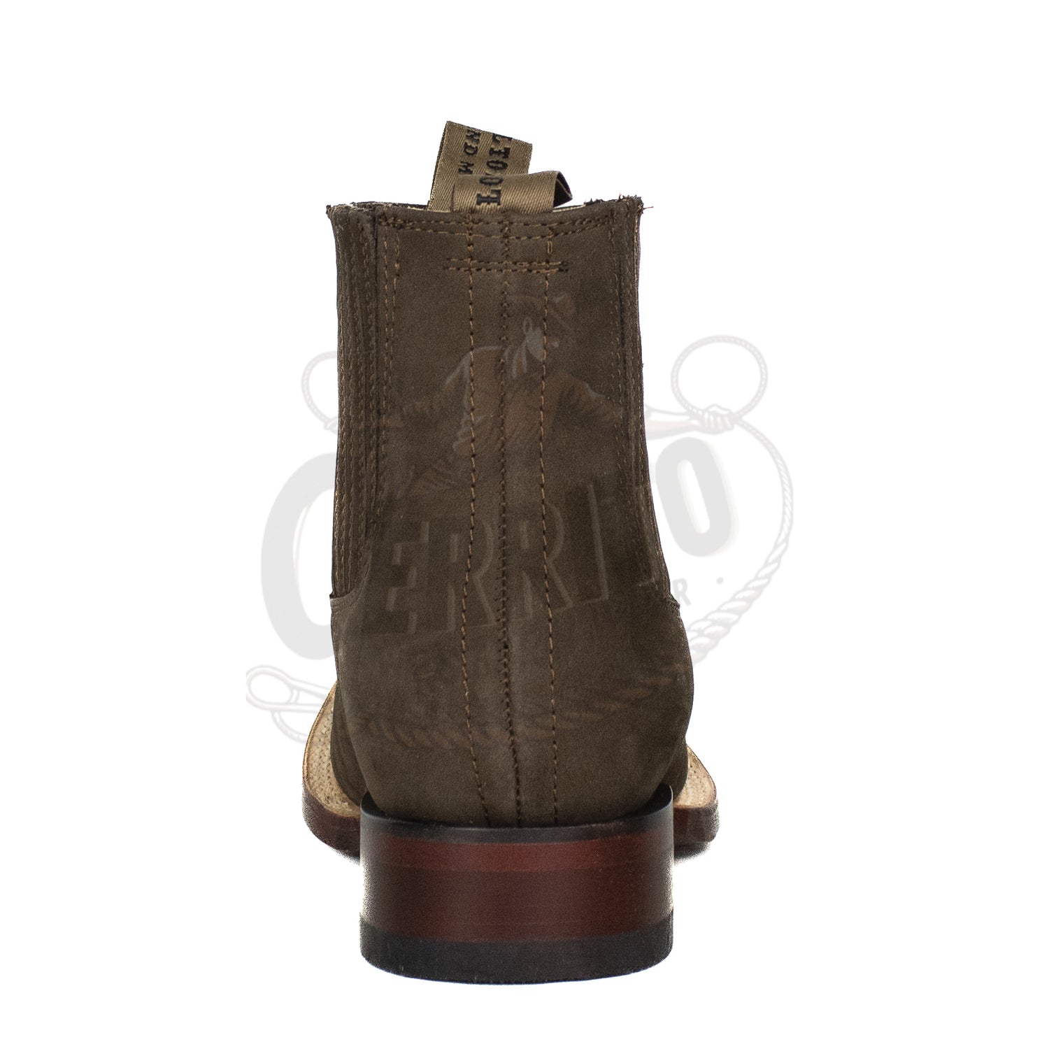 Los Altos Men Cowhide Square Toe Ankle Boot 82BM26359 Nobuck Dark Tabacco