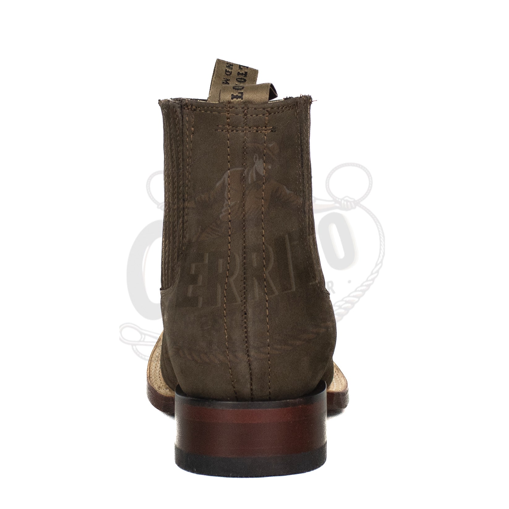 Los Altos Men Cowhide Square Toe Ankle Boot 82BM26359 Nobuck Dark Tabacco