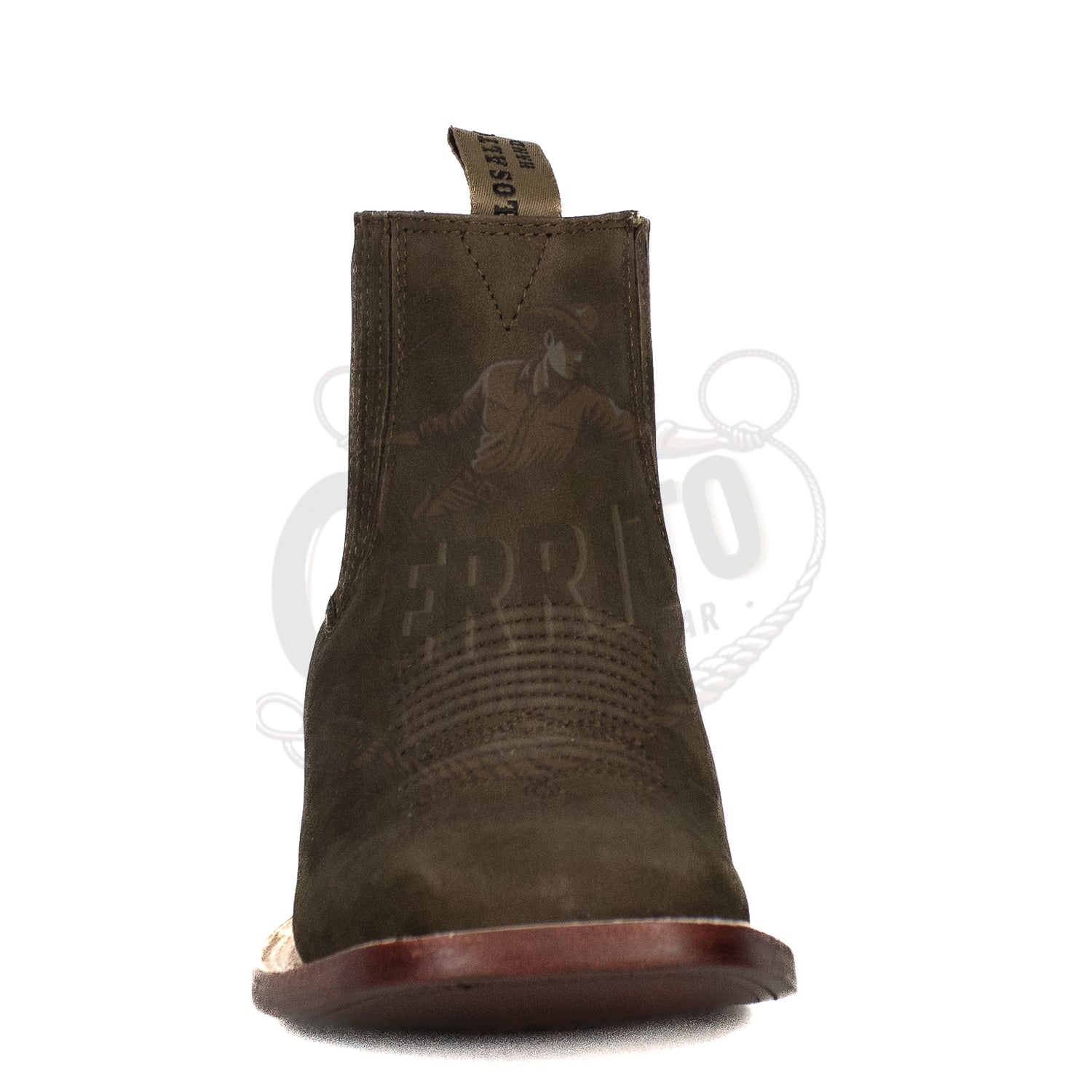 Los Altos Men Nobuck Dark Tabacco Square Toe 82BM6359 Ankle Boot