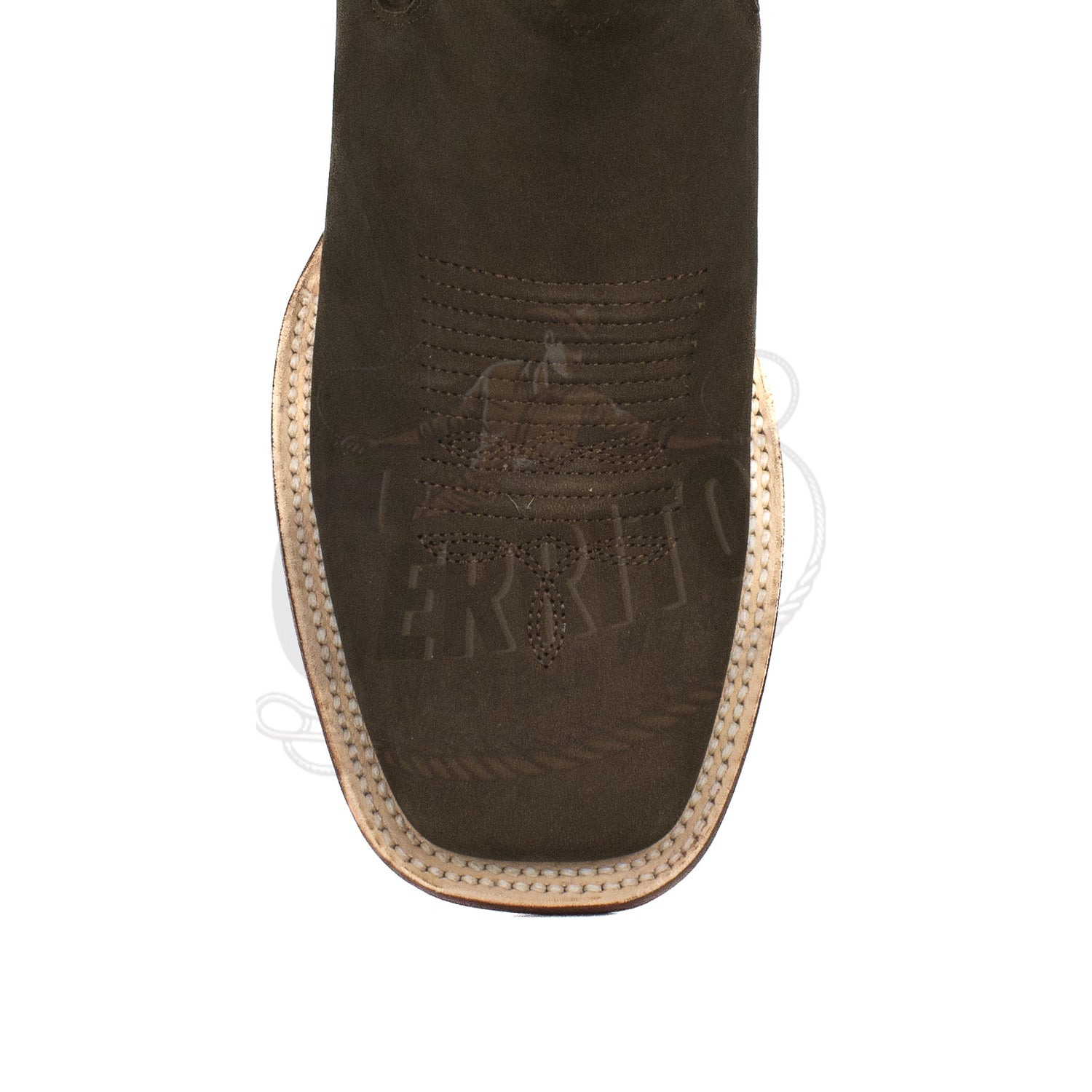 Los Altos Men Nobuck Dark Tabacco Square Toe 82BM6359 Ankle Boot