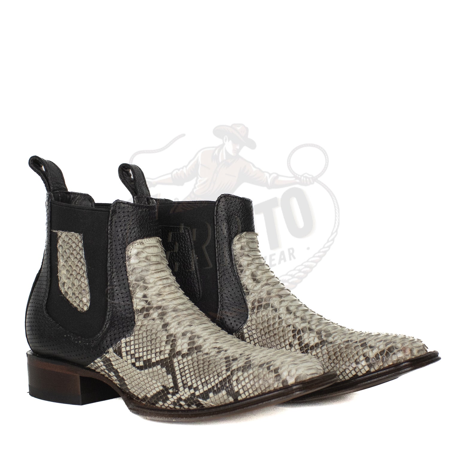 Los Altos Men Python Natural 82BV5749 Square Ankle Boot