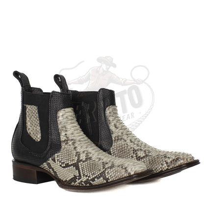 Los Altos Men Python Natural 82BV5749 Square Ankle Boot
