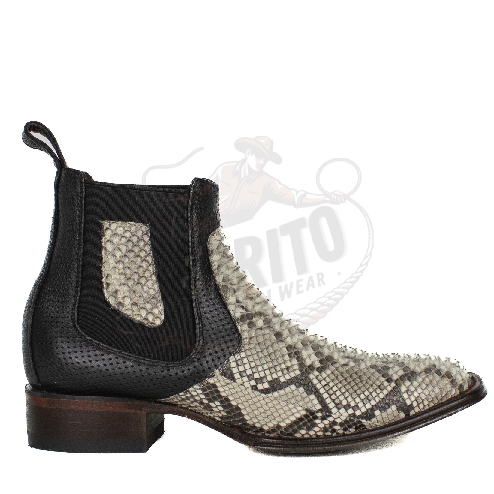 Los Altos Men Python Natural 82BV5749 Square Ankle Boot
