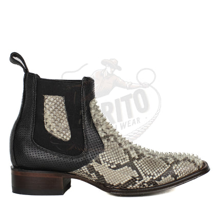 Los Altos Men Python Natural 82BV5749 Square Ankle Boot