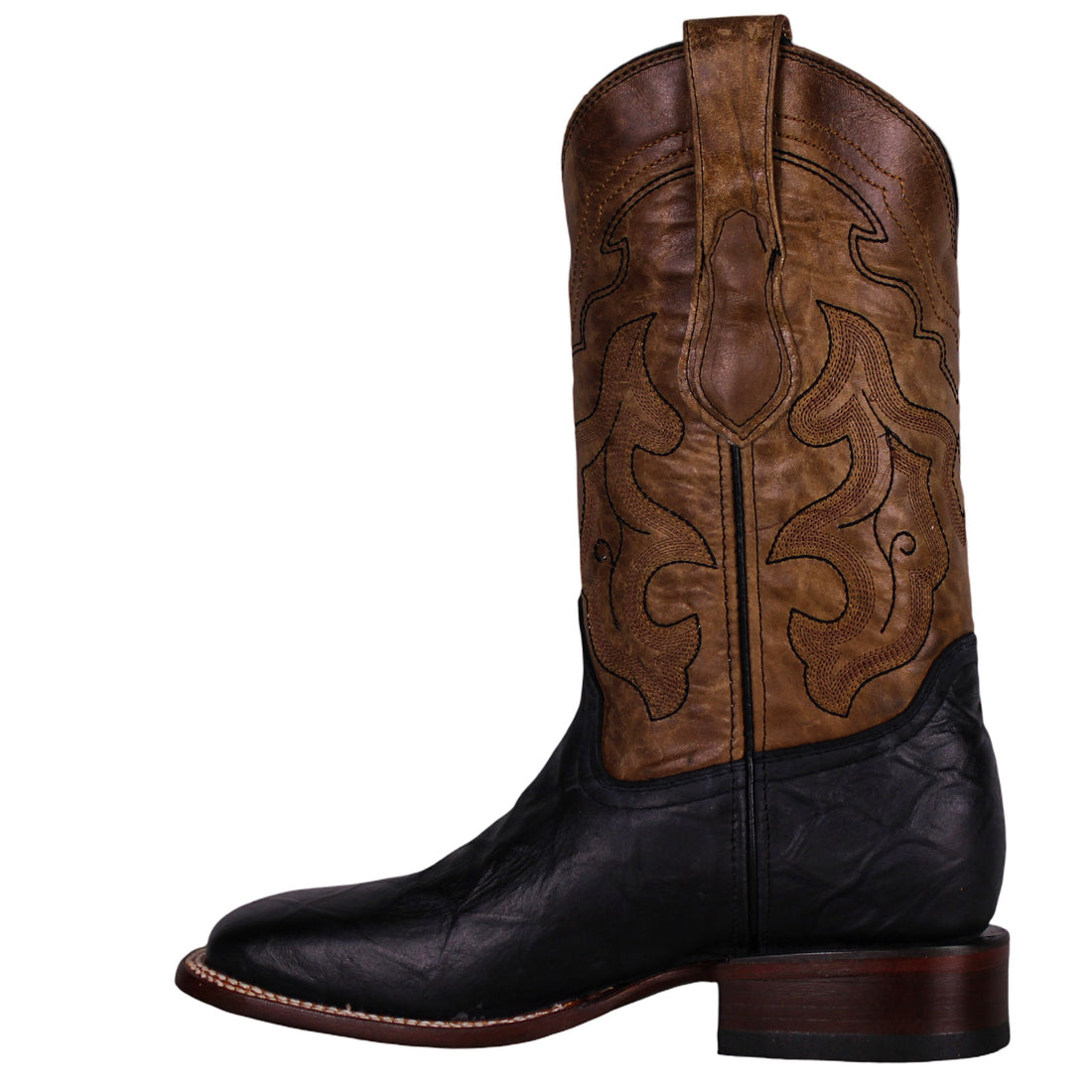 Cerrito MN Azabache Pirarucu Imitation Square Toe Boot ISB029 Black