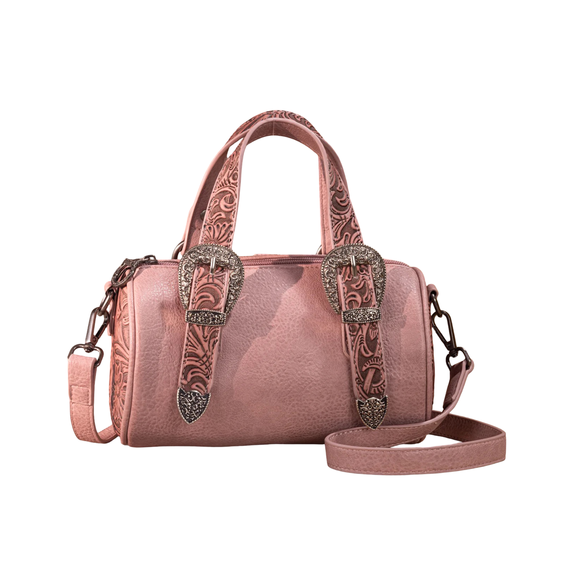 Montana West WMN  Western Tooled Buckle Mini Barrel Crossbody Bag MW1338-8802DPK