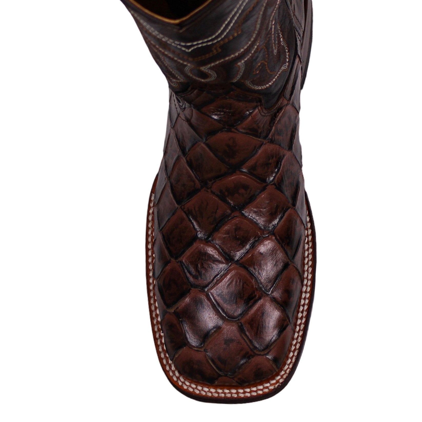 Cerrito Men Print Pirarucu Cafe ISB310C Square Toe Boot
