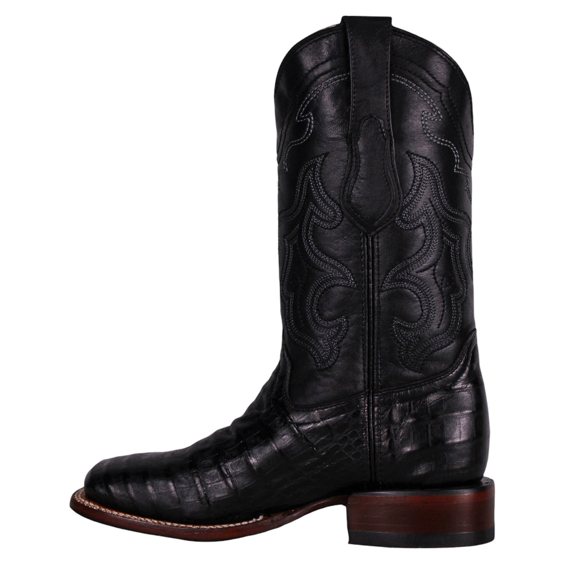 Cerrito Men Caiman Square Toe Boot ISB311C Black