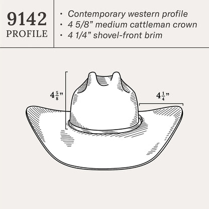 6x Stetson: 91 Driftwood  Acoustic Felt Hat