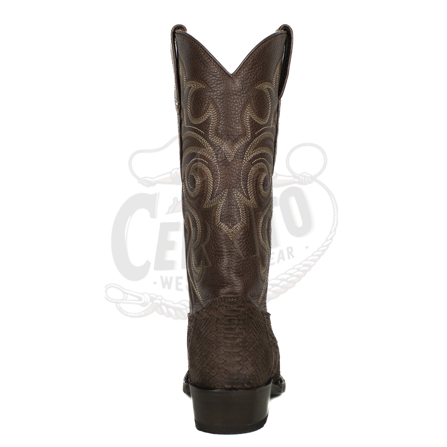 Los Altos Men Python Nobuck Brown 94N5707 Snip Toe Boots