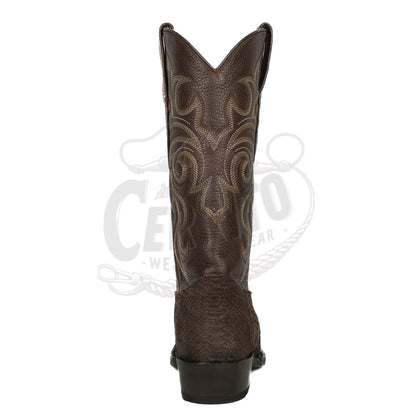 Los Altos Men Python Nobuck Brown 94N5707 Snip Toe Boots